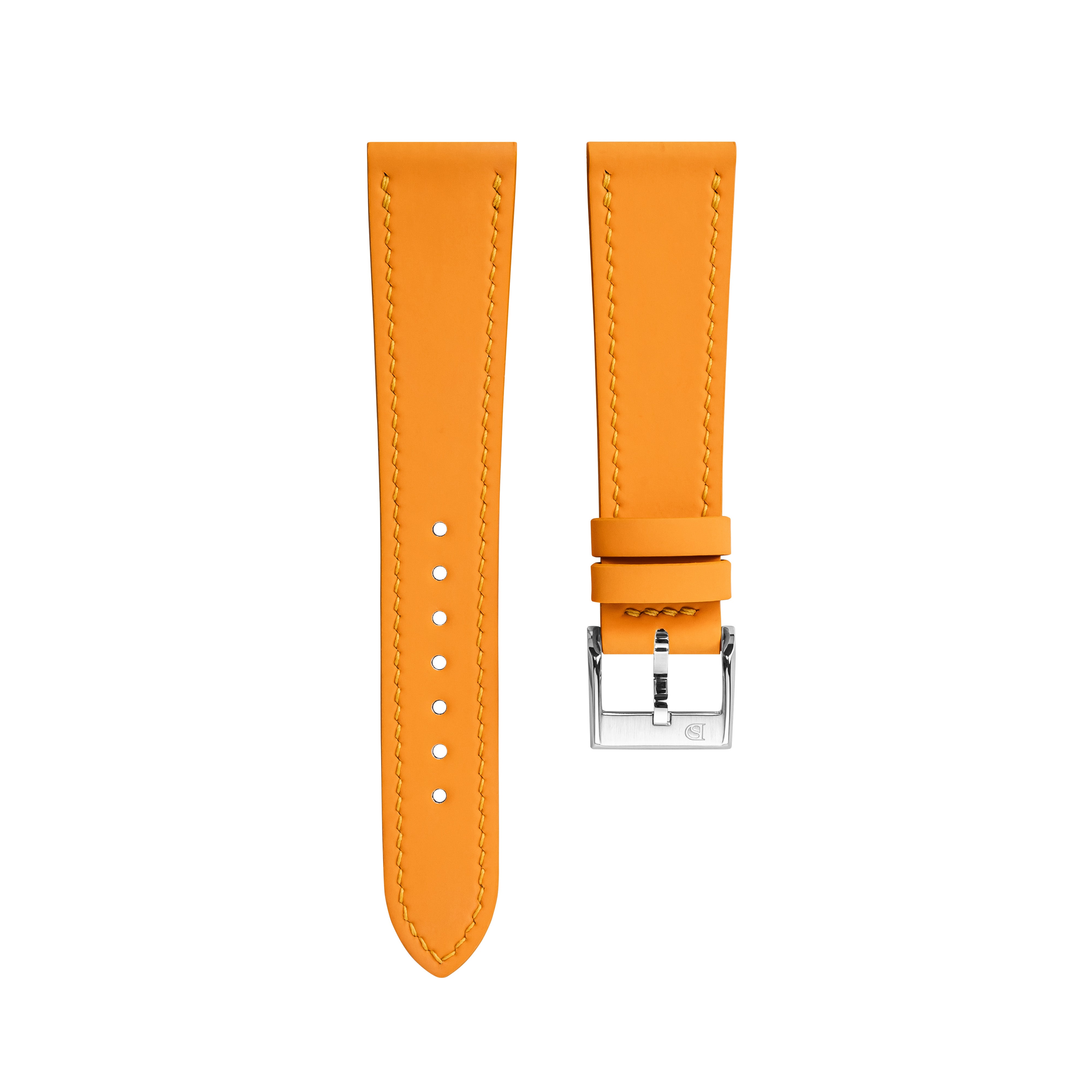 Sun Yellow Rubberised Leather (Smooth) Slim Strap