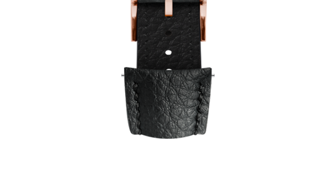 Black Rubberised Leather (Togo) Signature (Curved) Strap