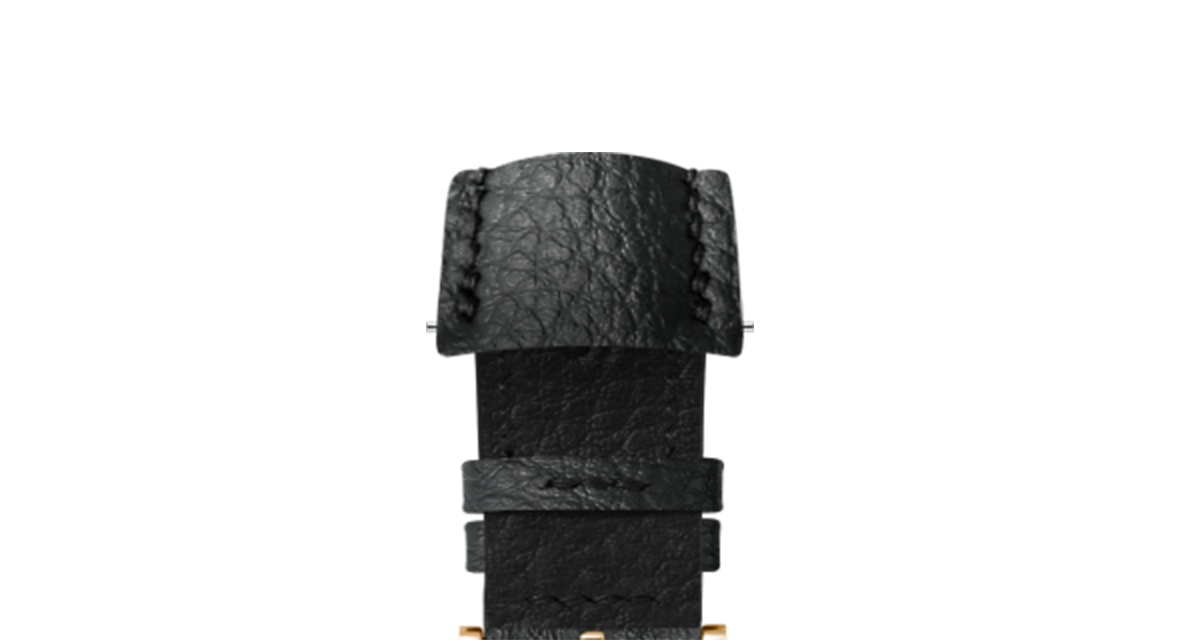 Black Rubberised Leather (Togo) Signature (Curved) Strap