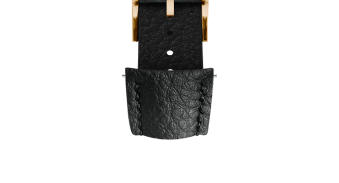 Black Rubberised Leather (Togo) Signature (Curved) Strap