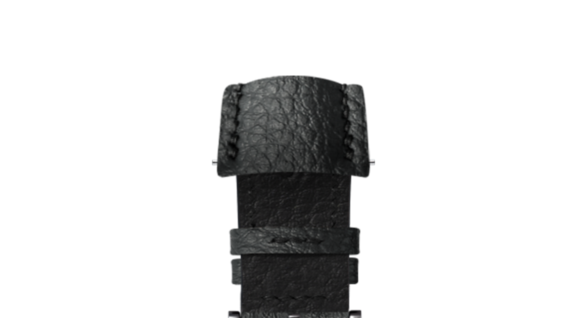 Black Rubberised Leather (Togo) Signature (Curved) Strap