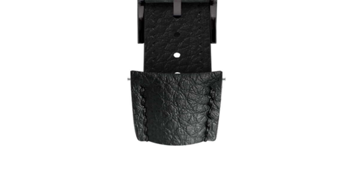 Black Rubberised Leather (Togo) Signature (Curved) Strap