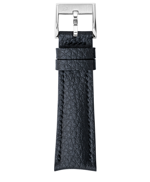 Black Rubberised Leather (Togo) Signature (Curved) Strap