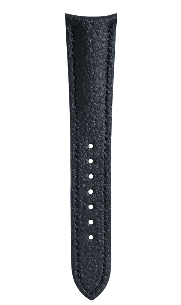 Black Rubberised Leather (Togo) Signature (Curved) Strap