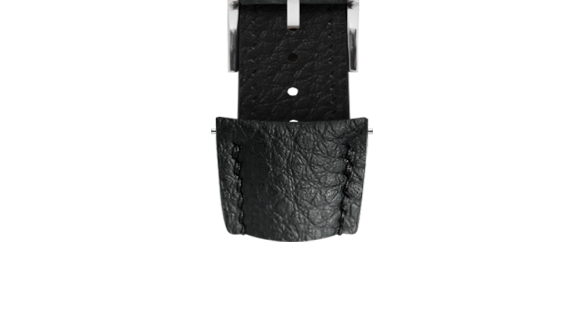 Black Rubberised Leather (Togo) Signature (Curved) Strap
