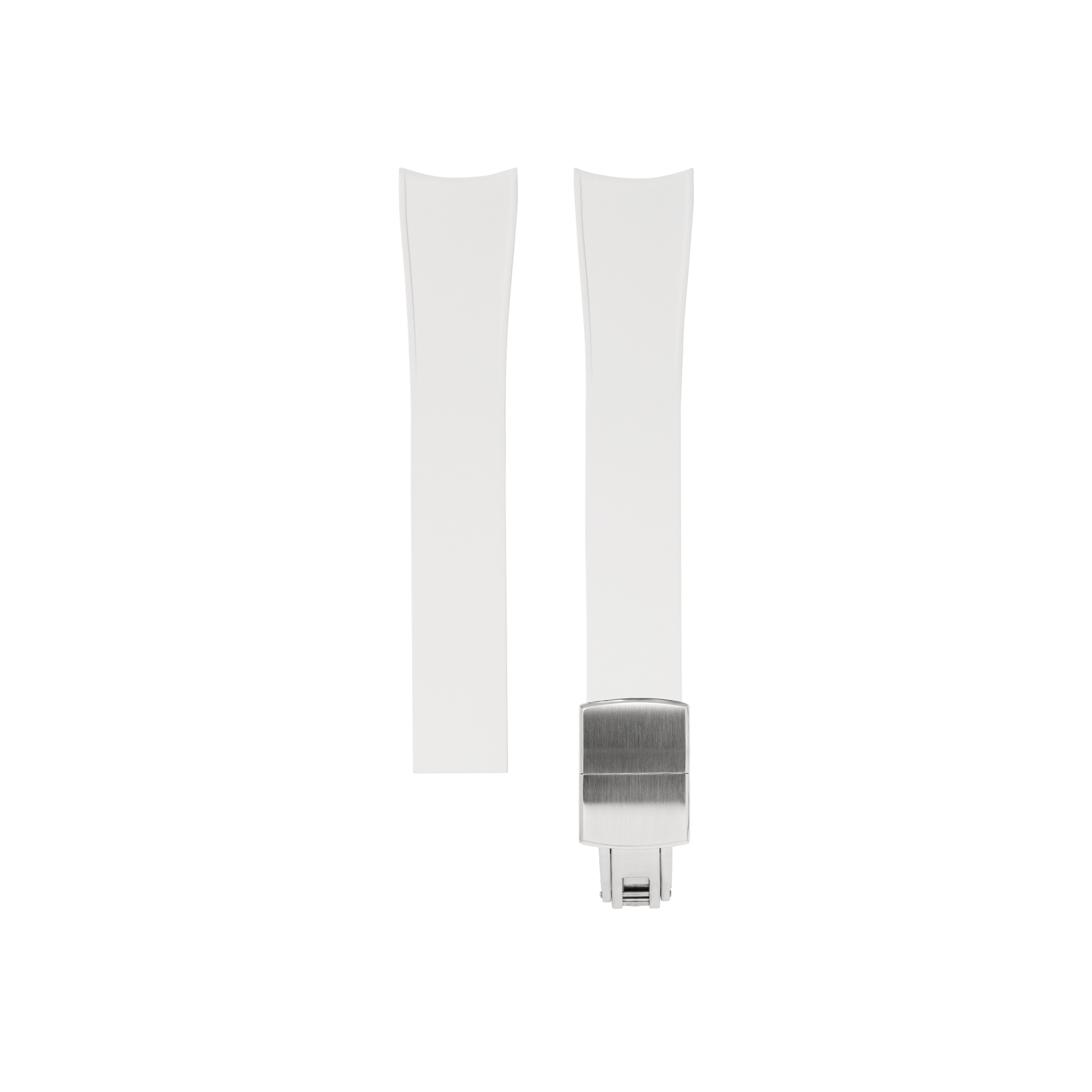 White Curved CTS Rubber Strap for MB&F LM101