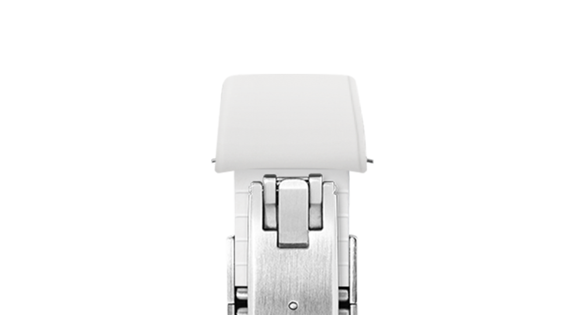 White Curved Rubber CTS Strap