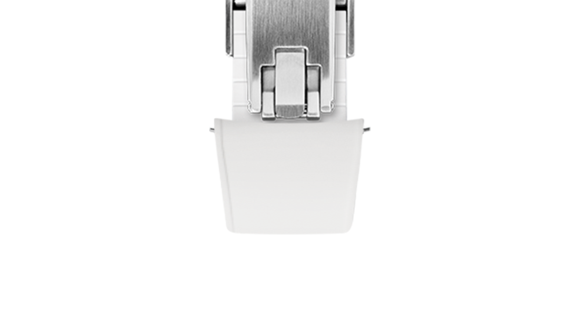 White Curved Rubber CTS Strap