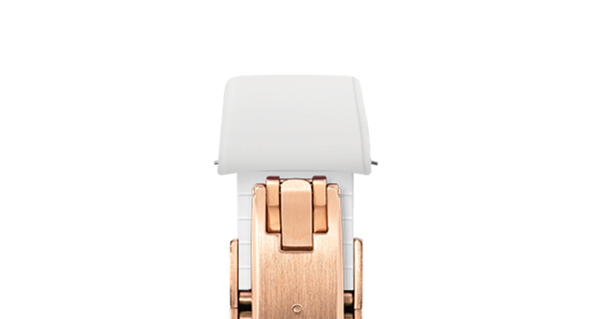 White Curved Rubber CTS Strap