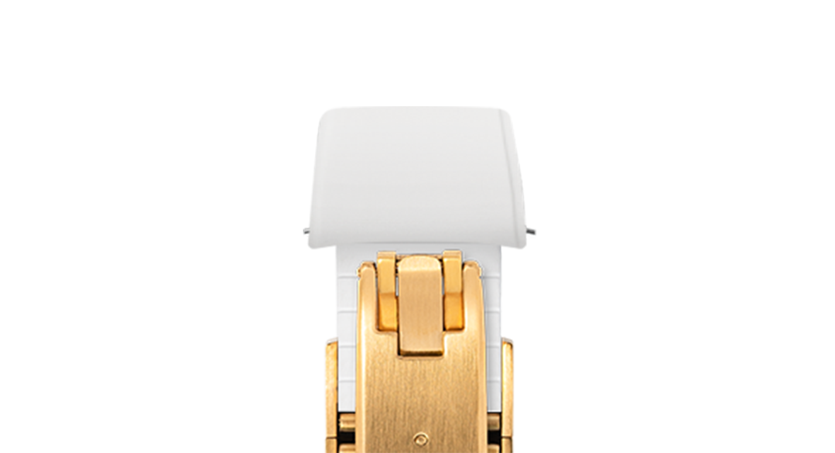 White Curved Rubber CTS Strap