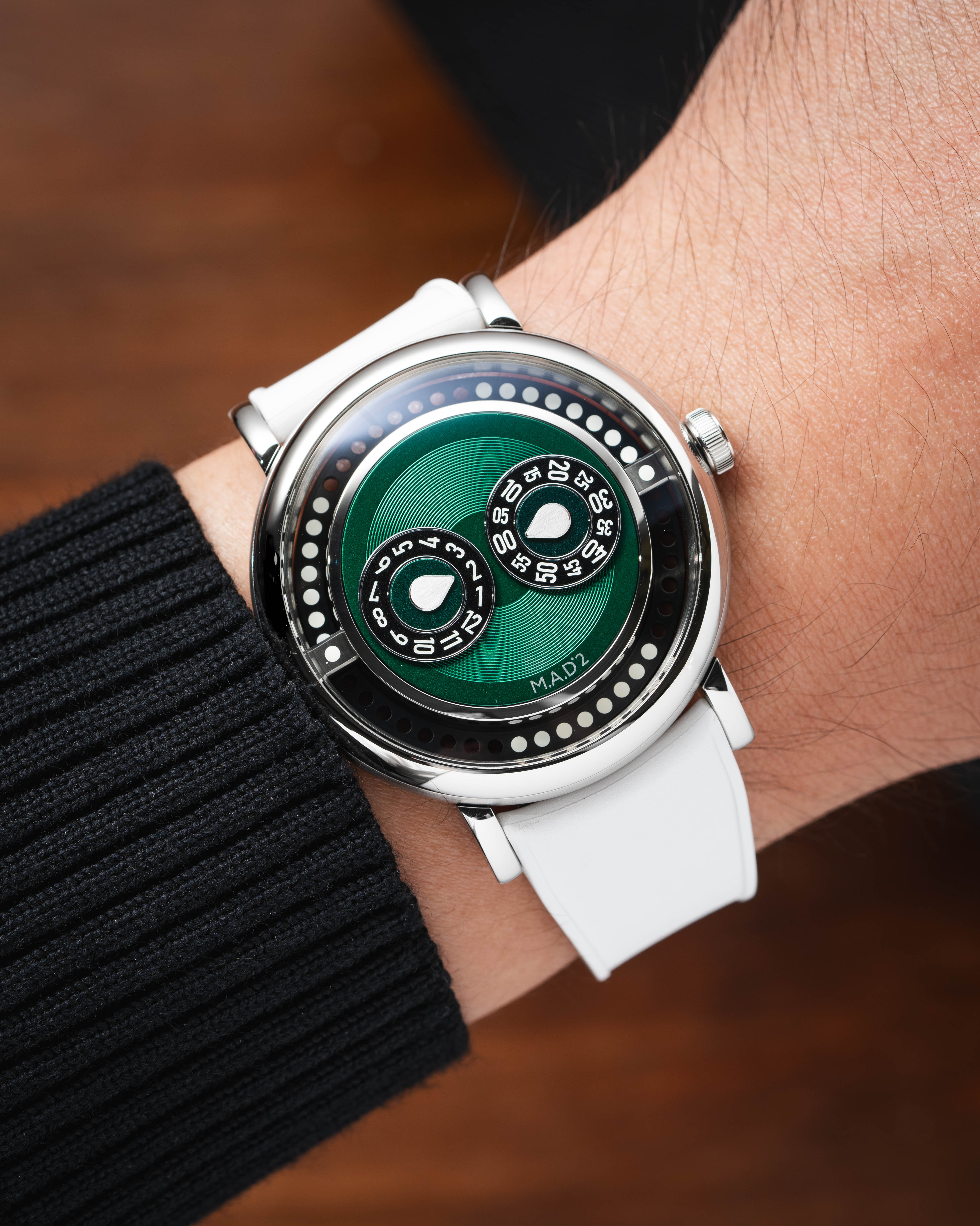 White Curved Rubber CTS Strap
