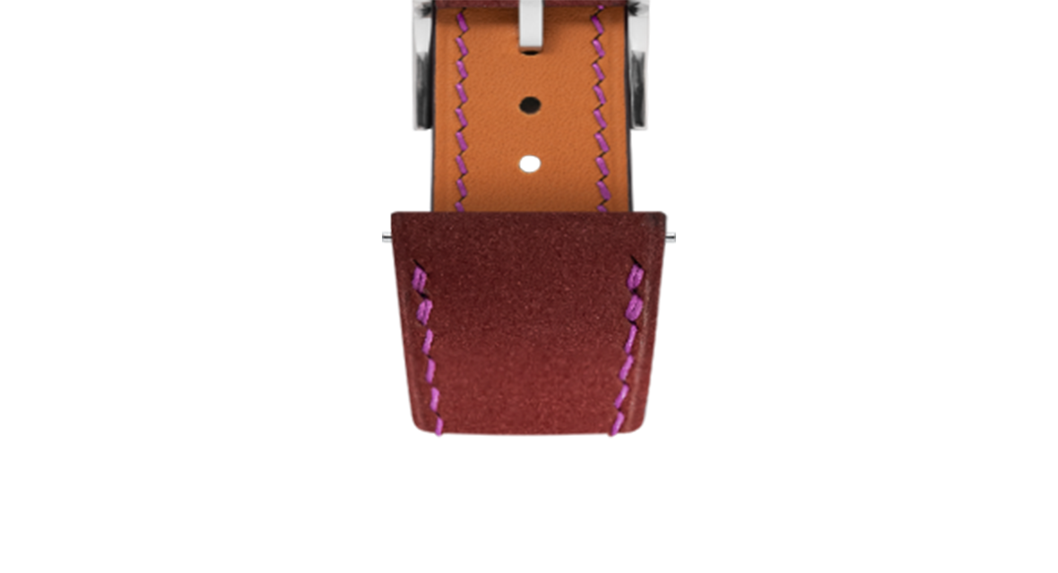Wine Red Nubuck Slim Strap