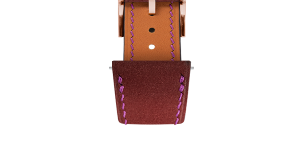 Wine Red Nubuck Slim Strap