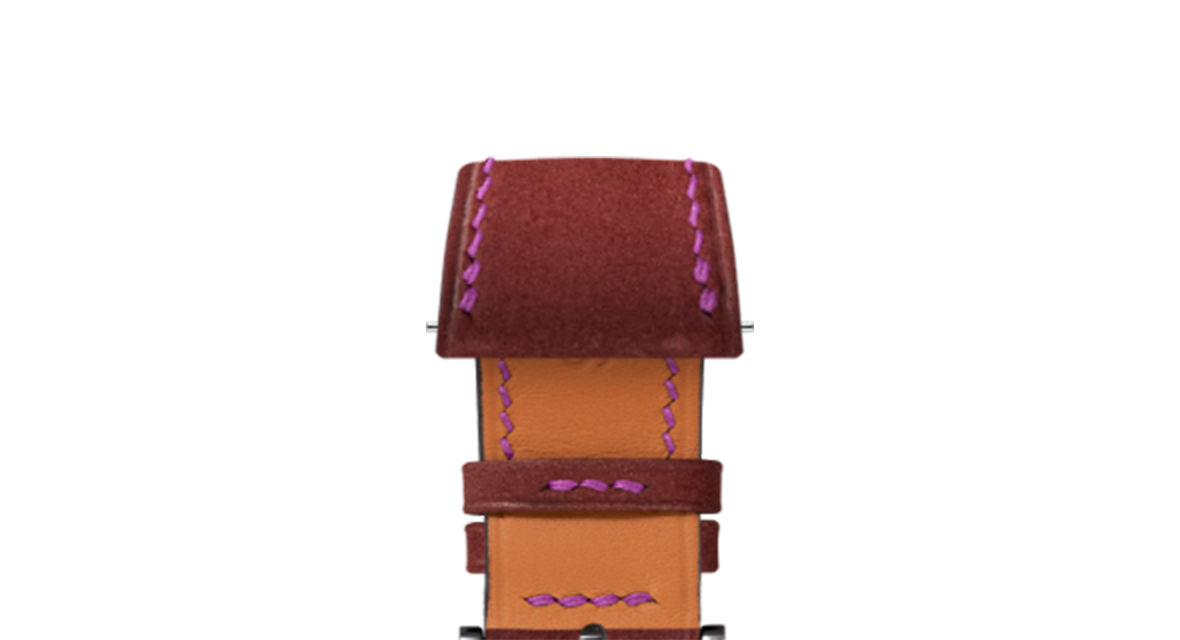 Wine Red Nubuck Slim Strap