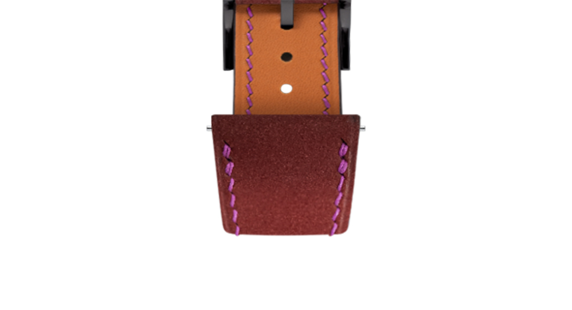 Wine Red Nubuck Slim Strap