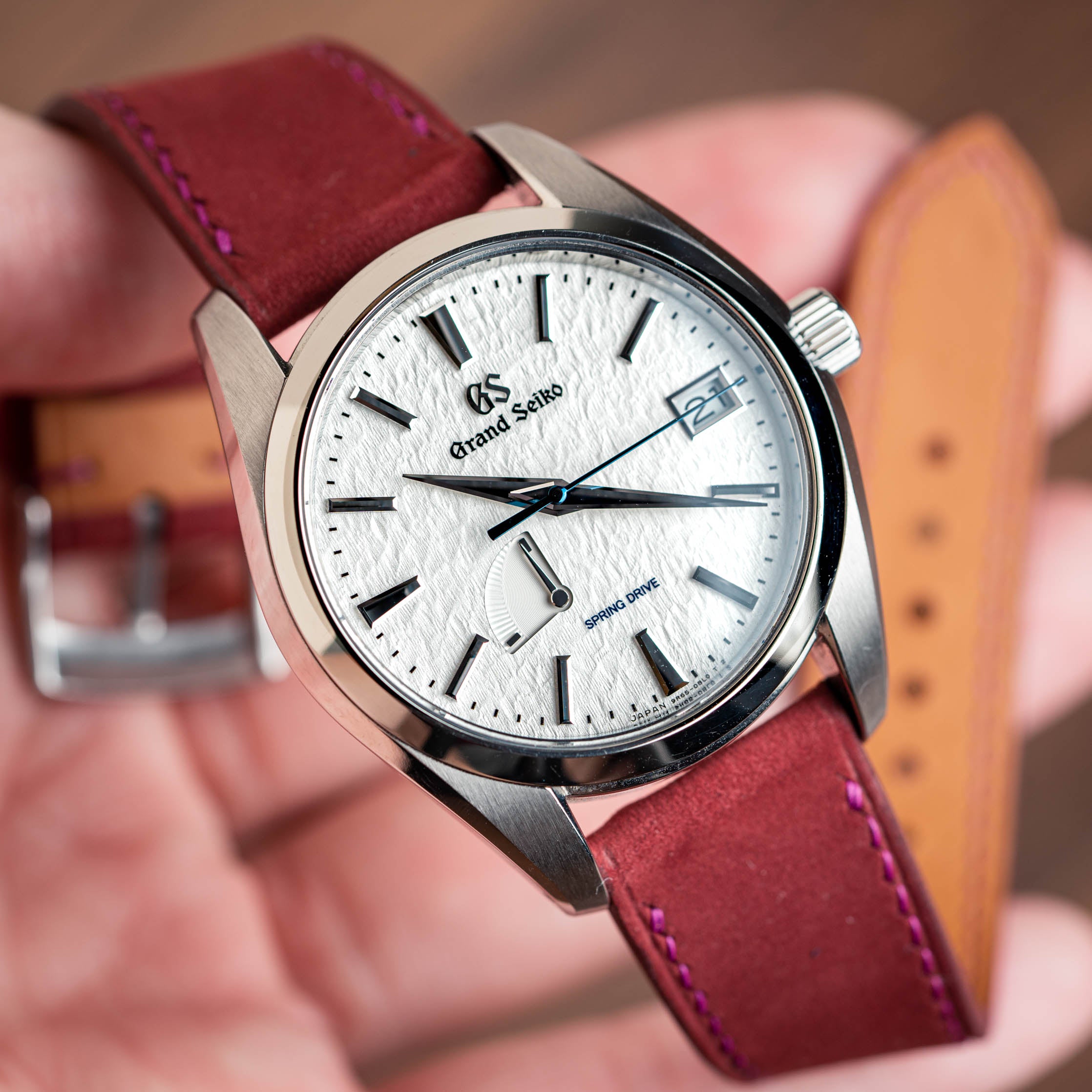 Wine Red Nubuck Slim Strap