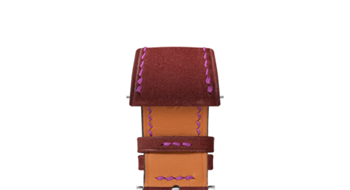 Wine Red Nubuck Slim Strap