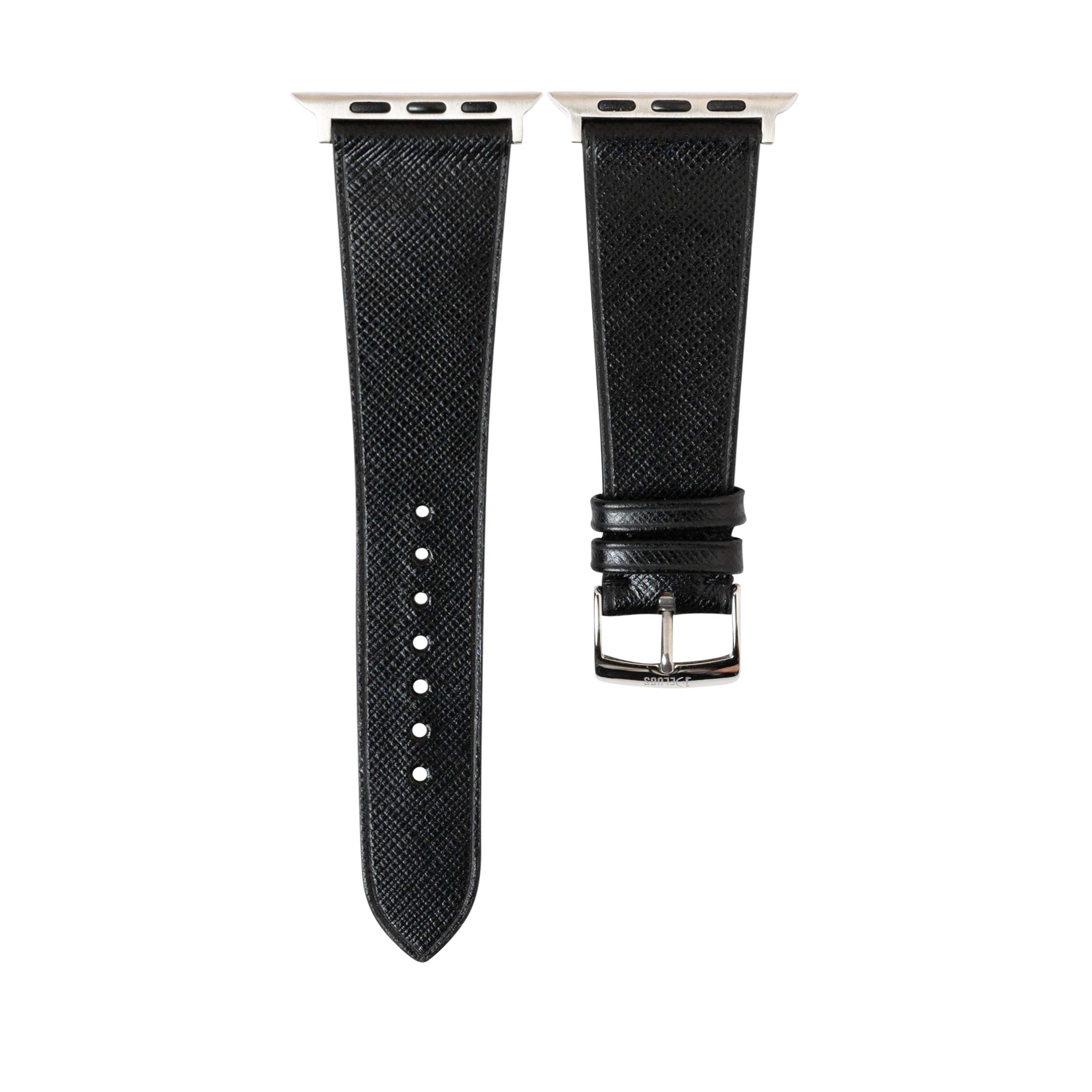 Black Saffiano Stitchless Strap for Apple Watch