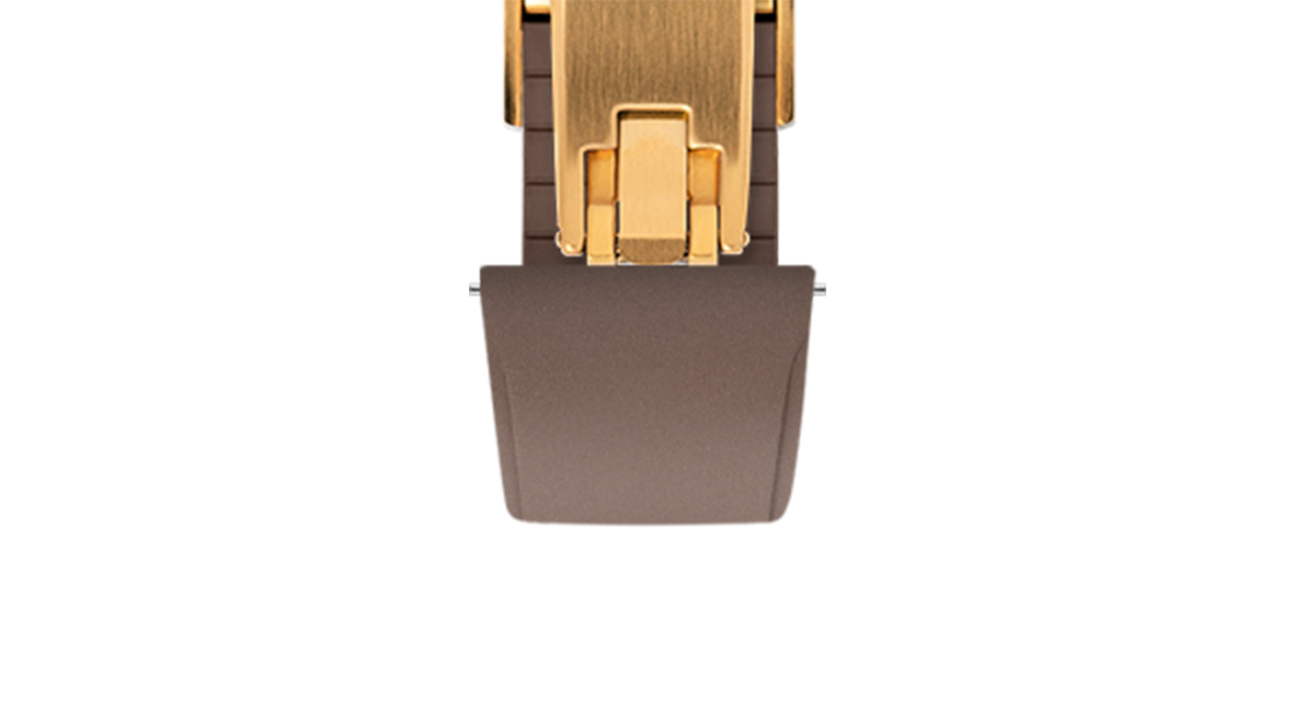 Brown CTS Rubber Strap for Cartier Santos de Cartier