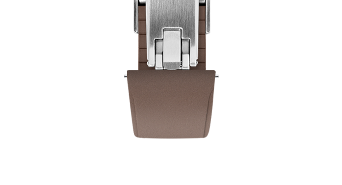 Brown CTS Rubber Strap for Cartier Santos de Cartier