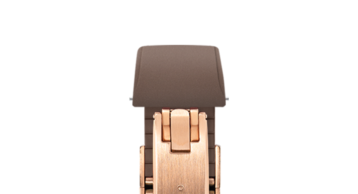 Brown CTS Rubber Strap for Cartier Santos de Cartier