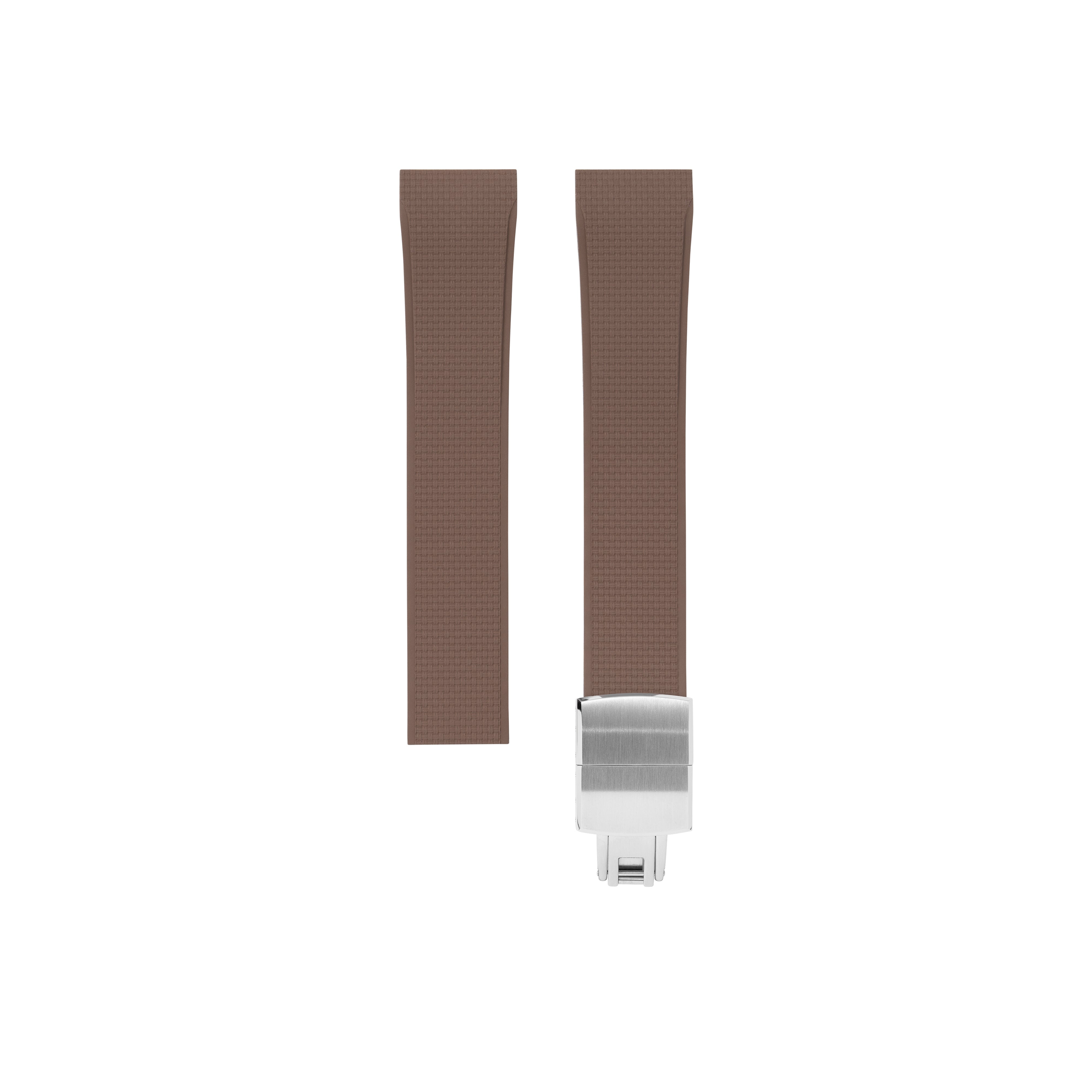 Brown Sailcloth CTS Rubber Strap for Cartier Santos de Cartier