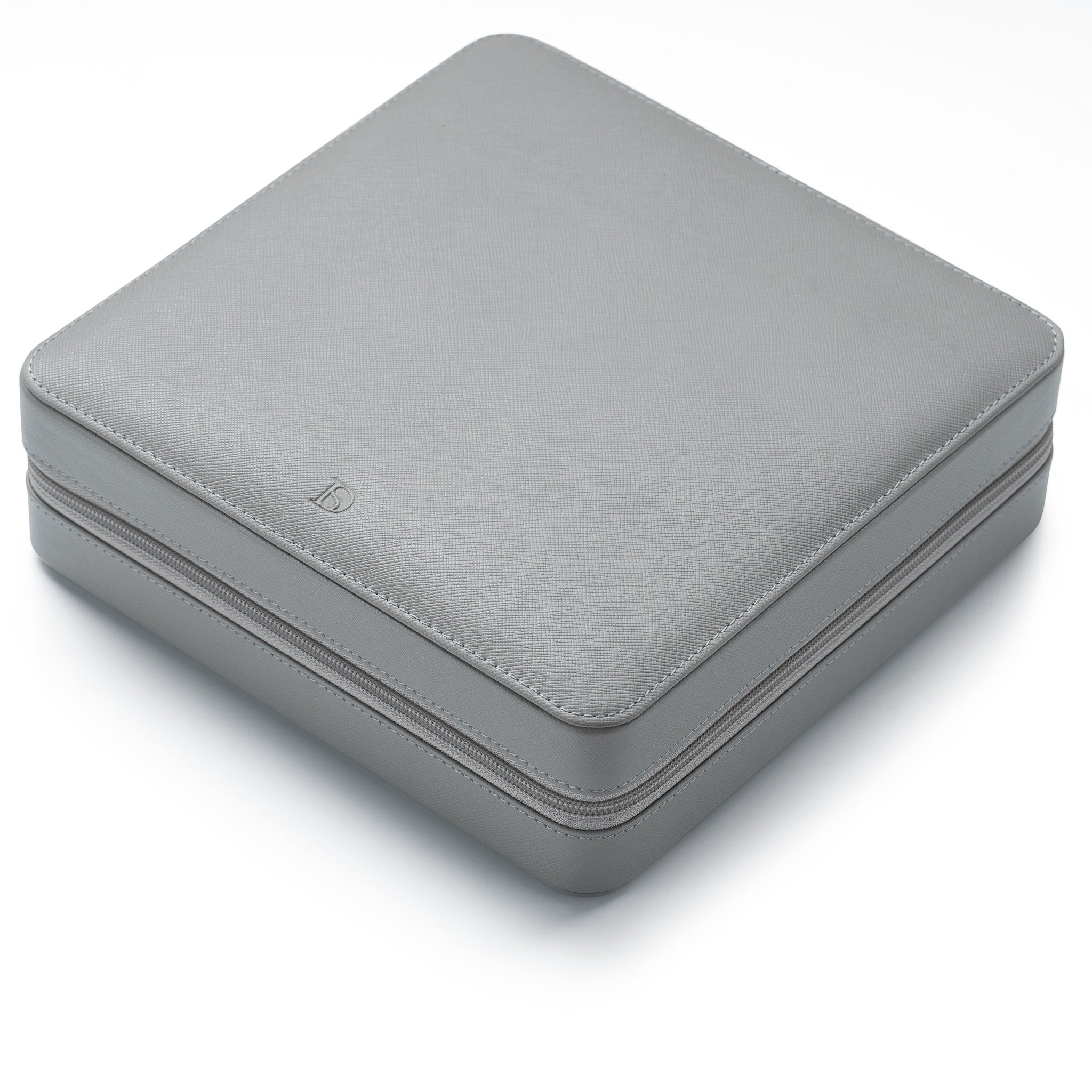 Zip Box (Twelve) - Light Grey/Turquoise
