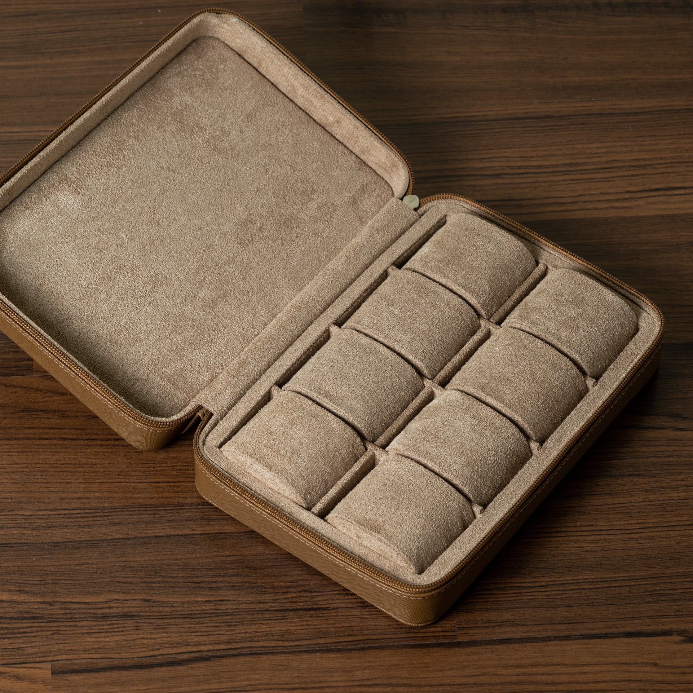 Overstock: Zip Box (Eight) - Brown/Light Brown