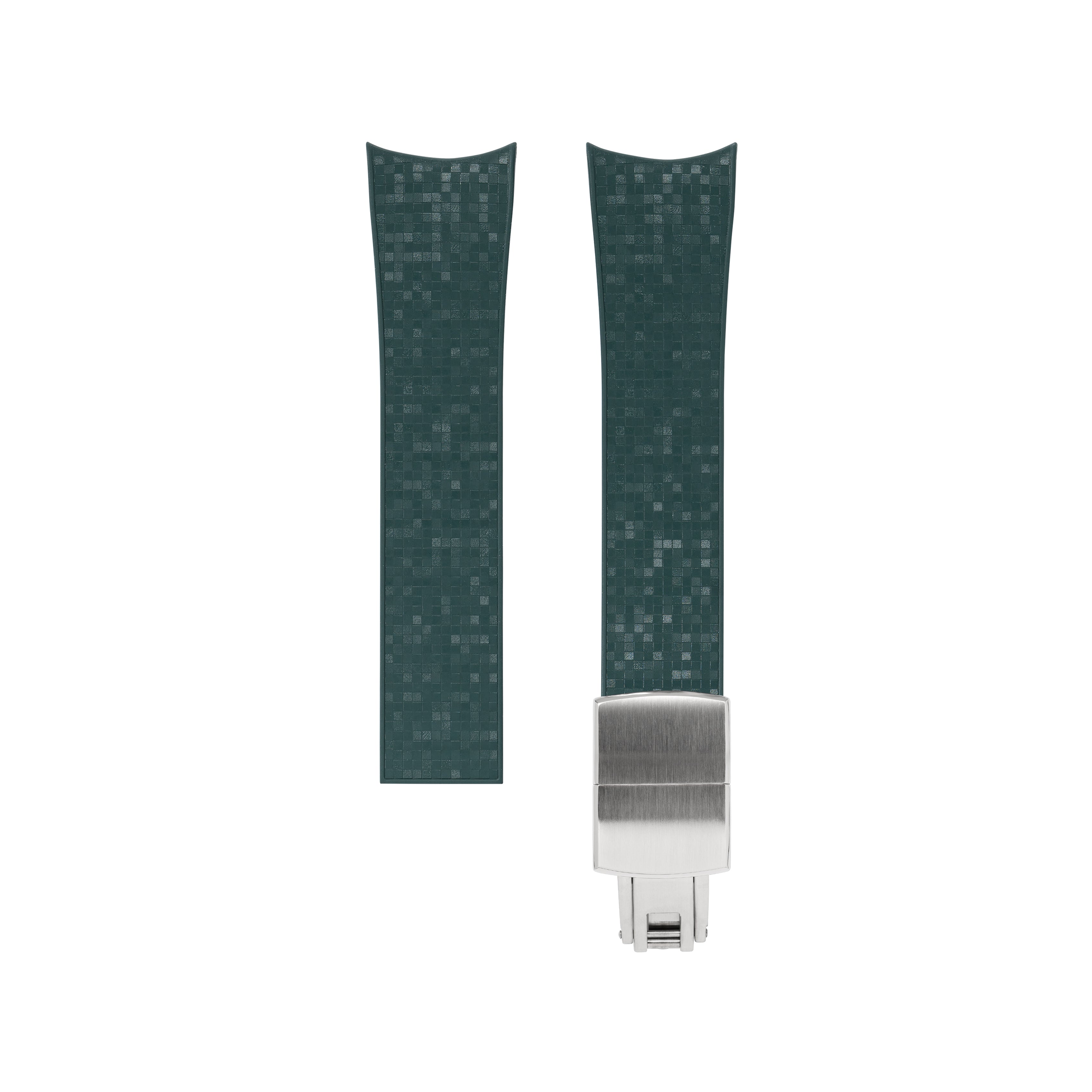 Emerald Green Curved CTS Rubber Strap for MB&F MAD1