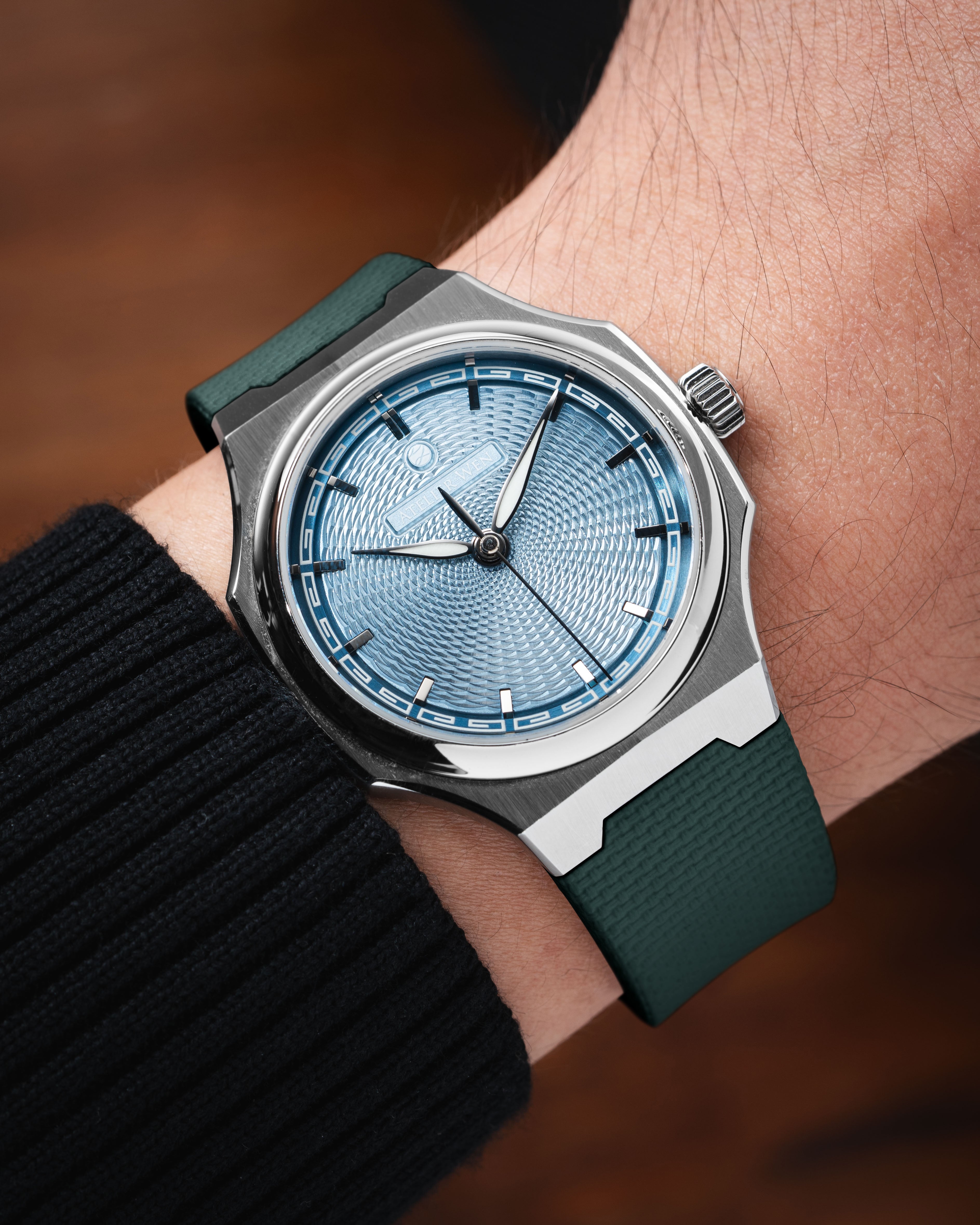 Emerald Green Sailcloth CTS Rubber Strap for Atelier Wen Perception