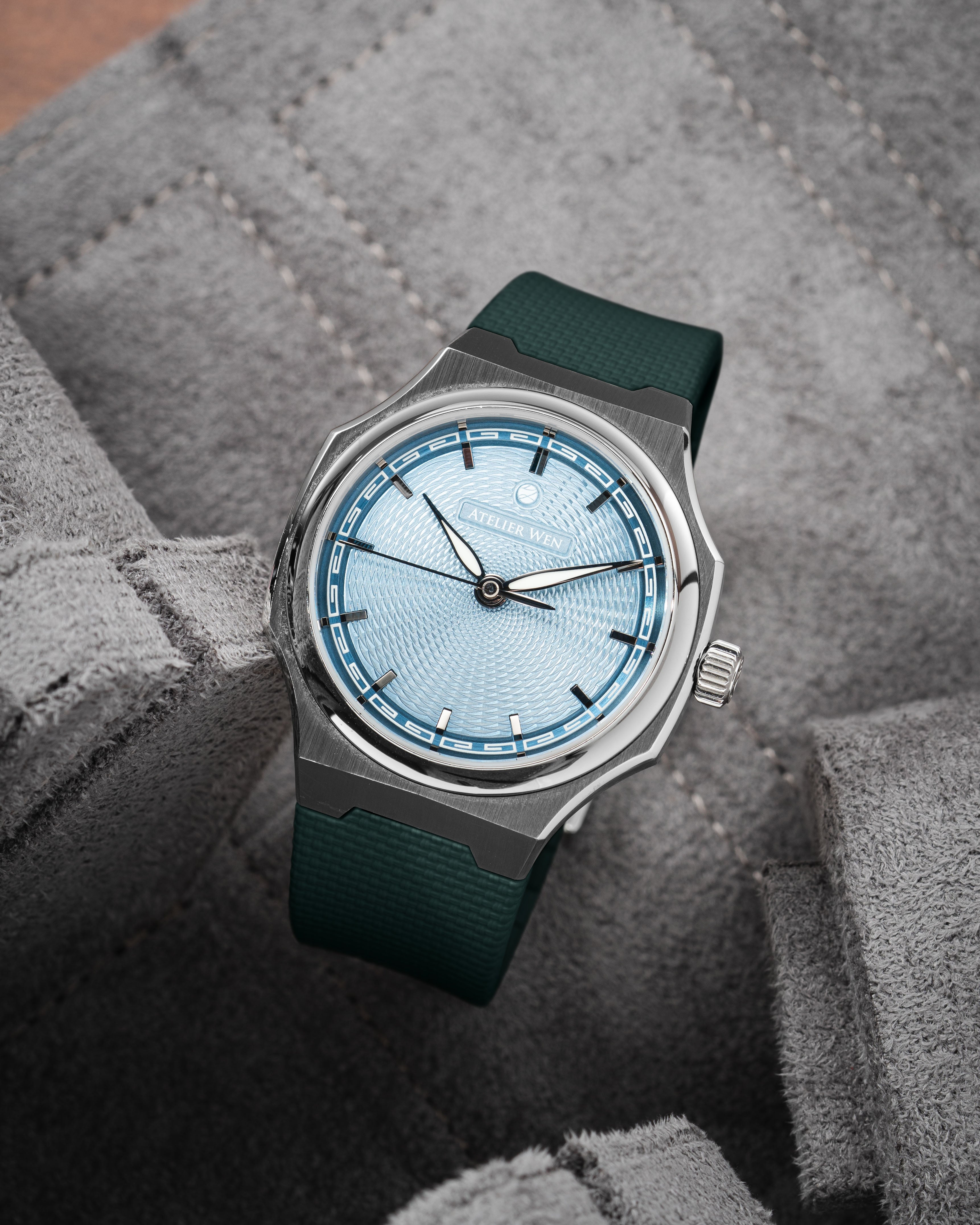 Emerald Green Sailcloth CTS Rubber Strap for Atelier Wen Perception