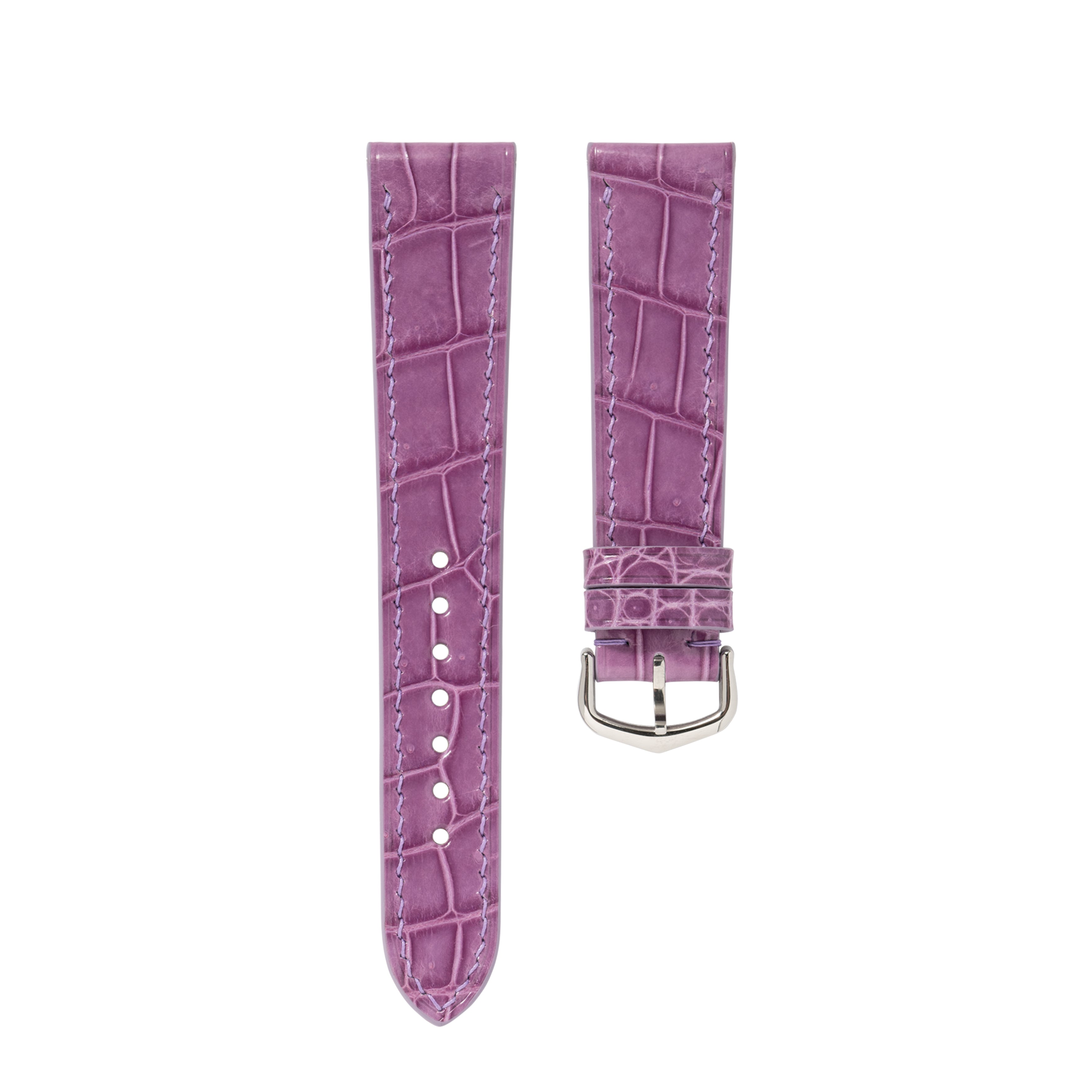Glossy Lilac Crocodile Strap for Cartier Tank