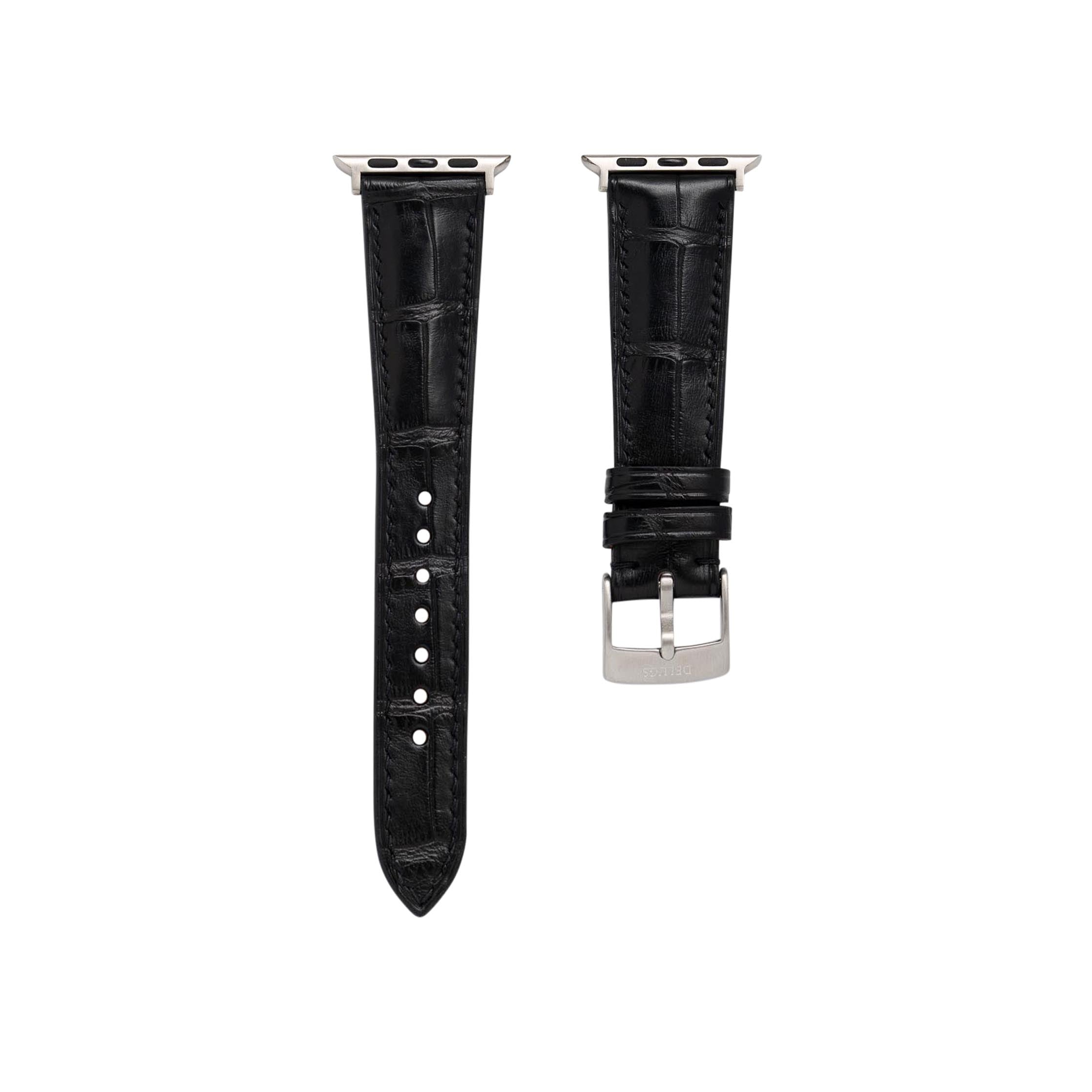 Matte Black Alligator Strap for Apple Watch