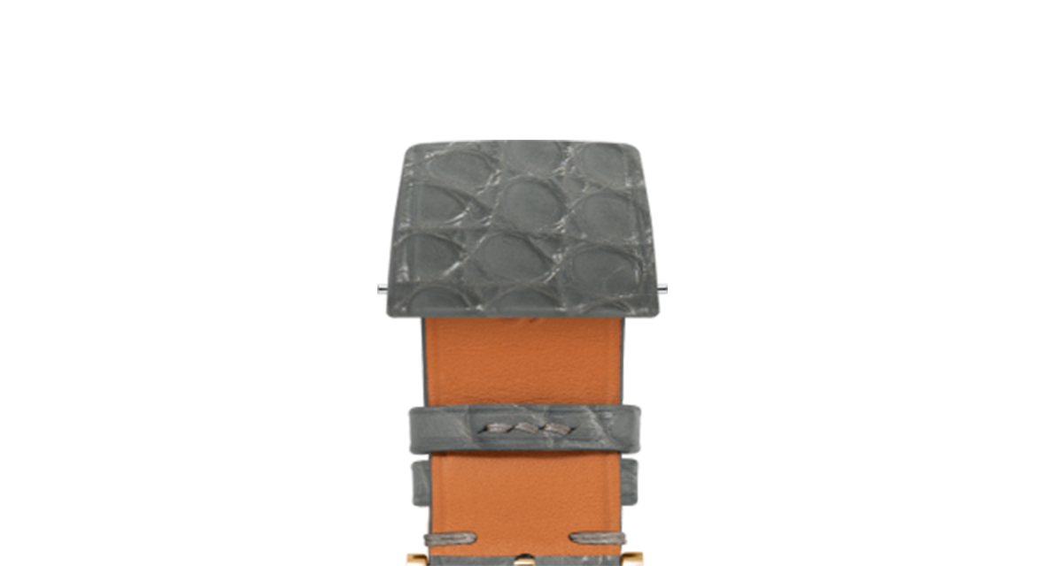 Matte Dolphin Grey Alligator Flank Stitchless Strap