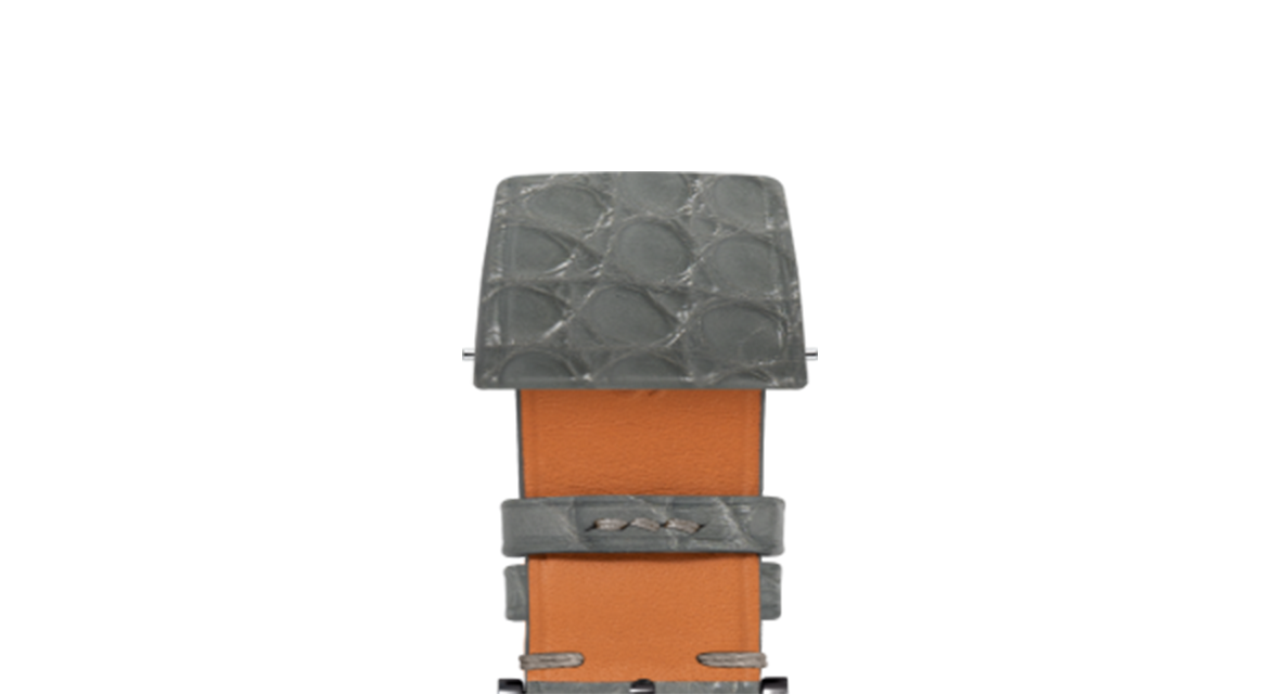 Matte Dolphin Grey Alligator Flank Stitchless Strap
