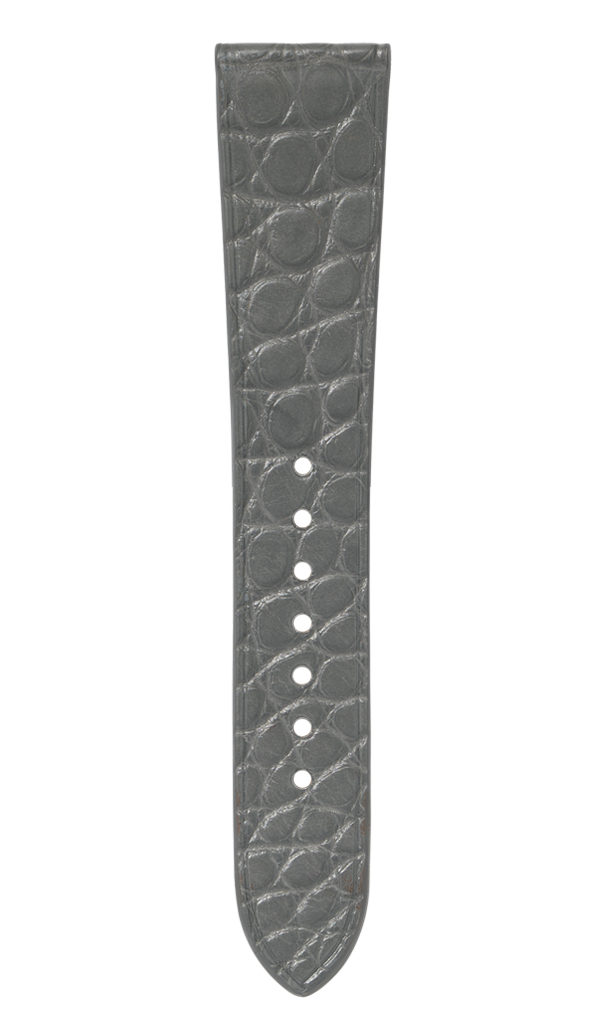 Matte Dolphin Grey Alligator Flank Stitchless Strap
