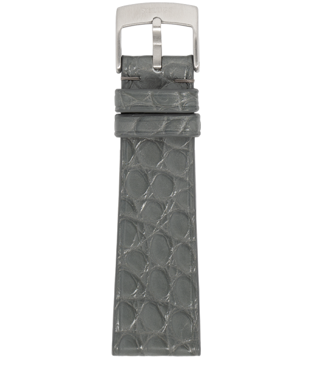 Matte Dolphin Grey Alligator Flank Stitchless Strap