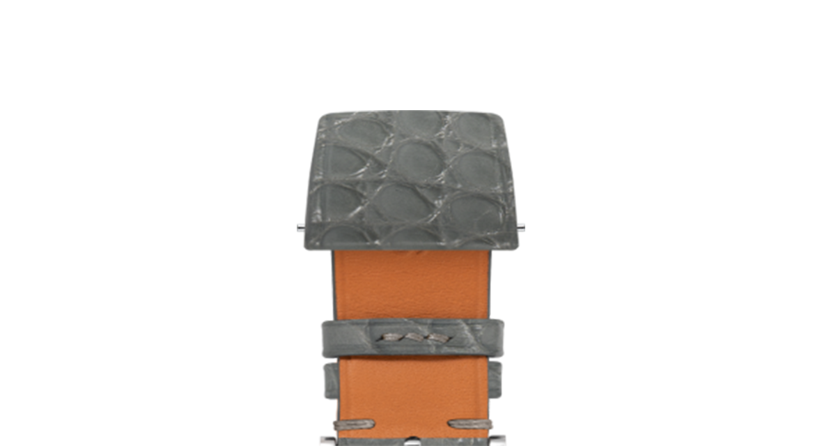 Matte Dolphin Grey Alligator Flank Stitchless Strap