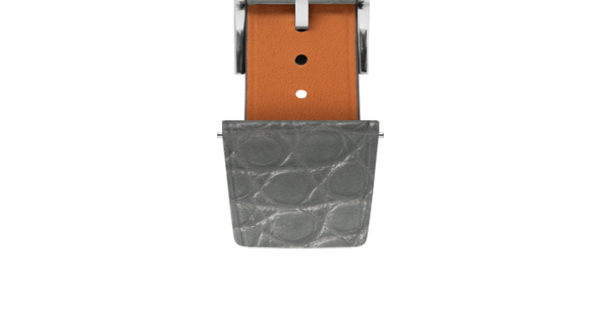 Matte Dolphin Grey Alligator Flank Stitchless Strap