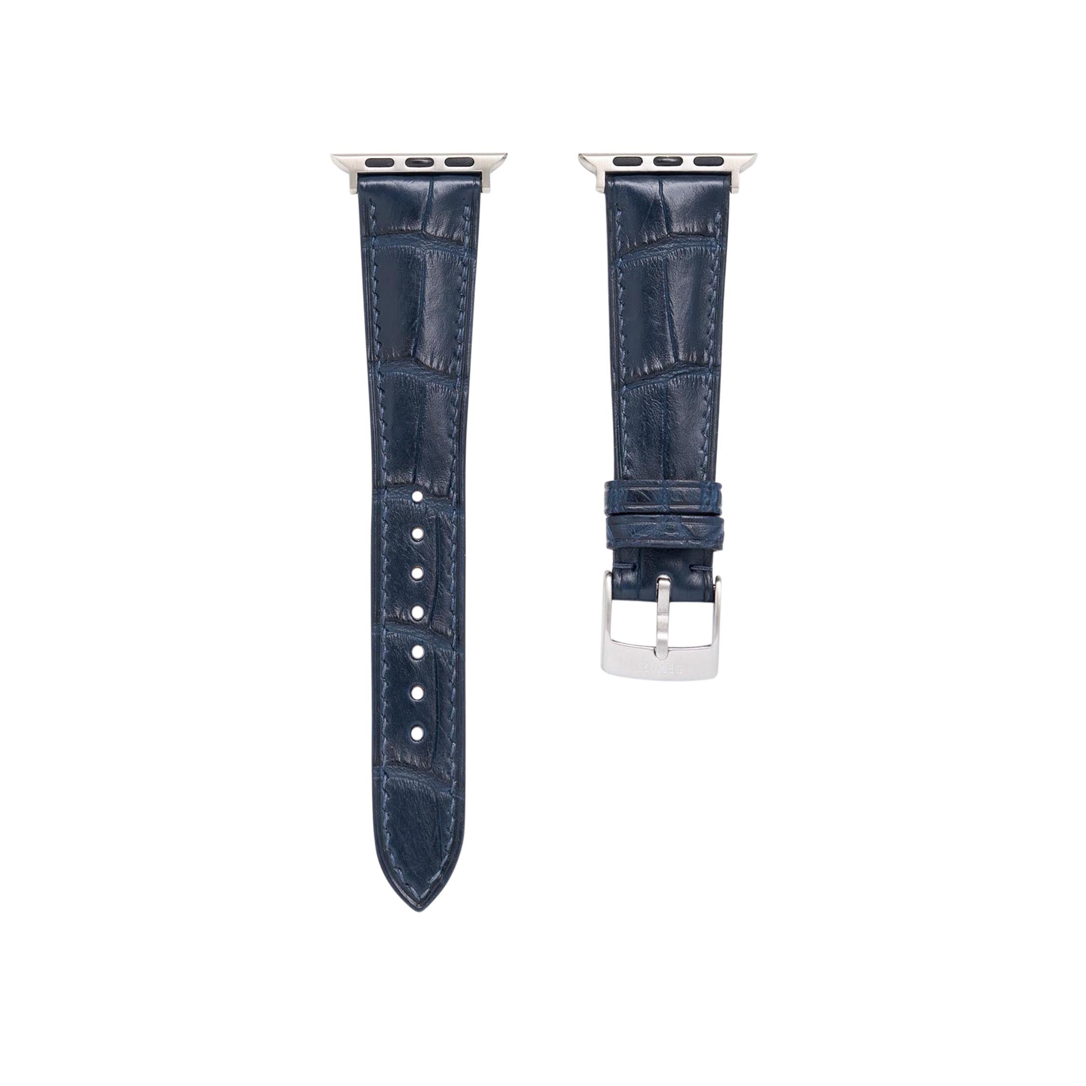 Matte Navy Alligator Strap for Apple Watch