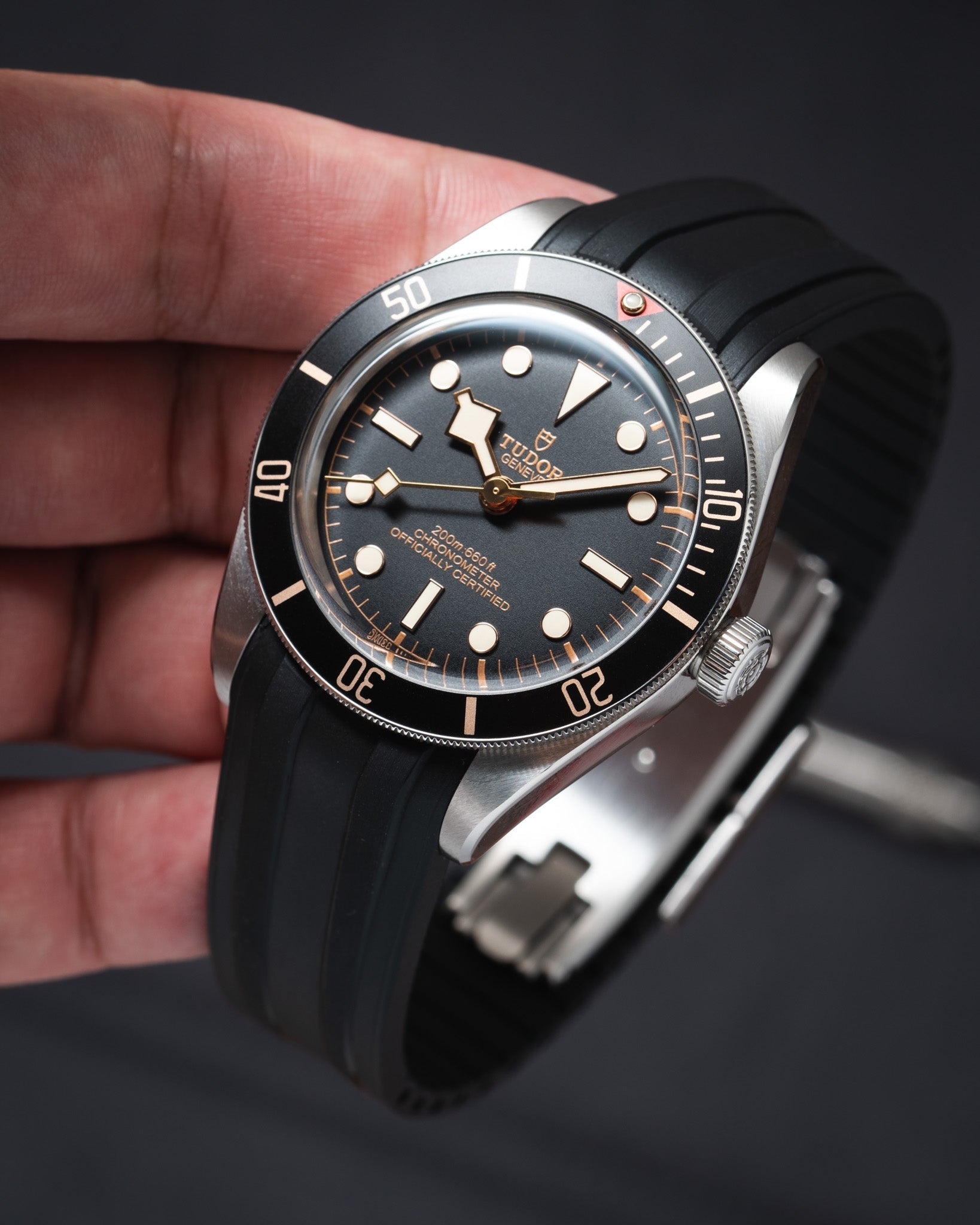 Black CTS Rubber Strap for Tudor BB58