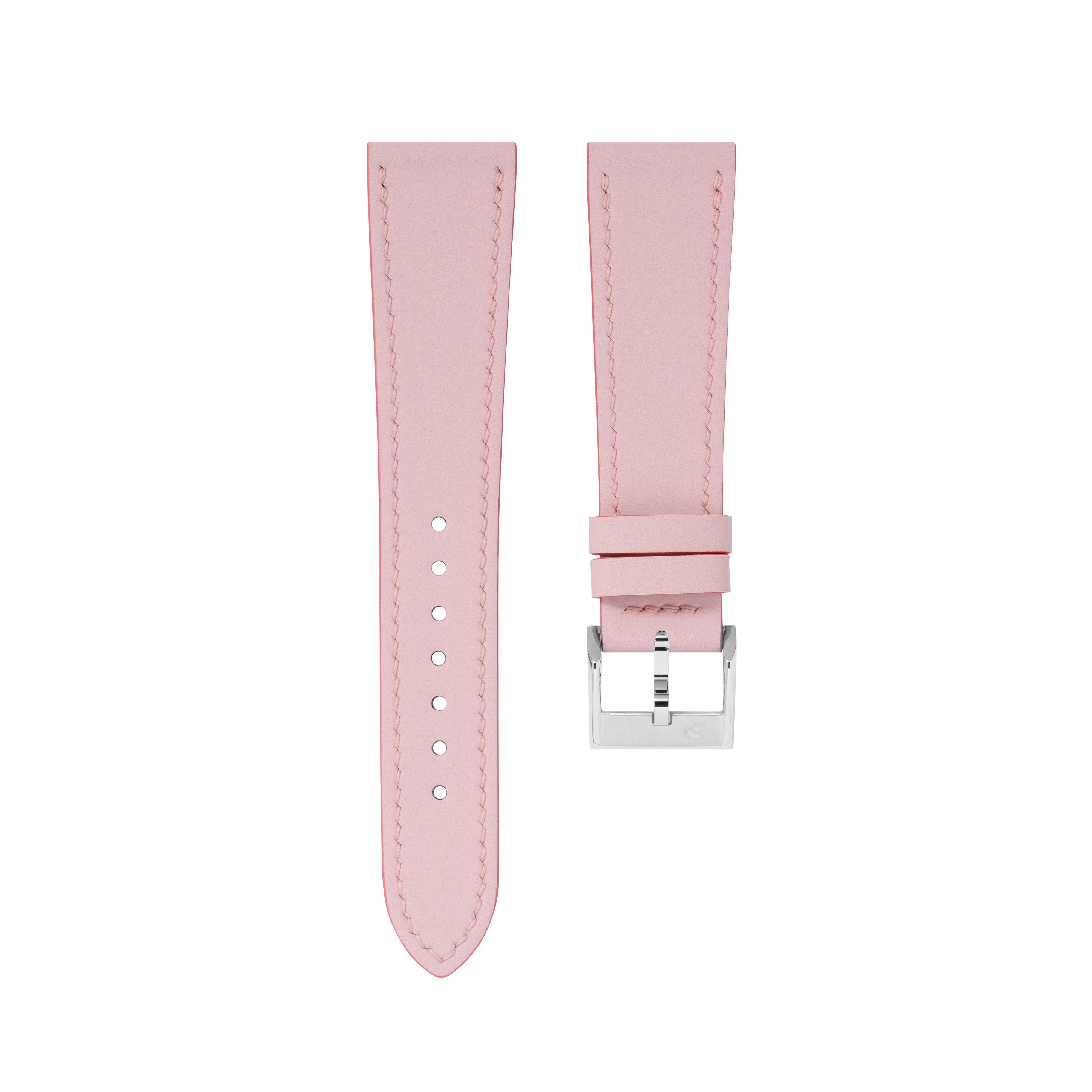 Sakura Pink Rubberised Leather (Smooth) Slim Strap